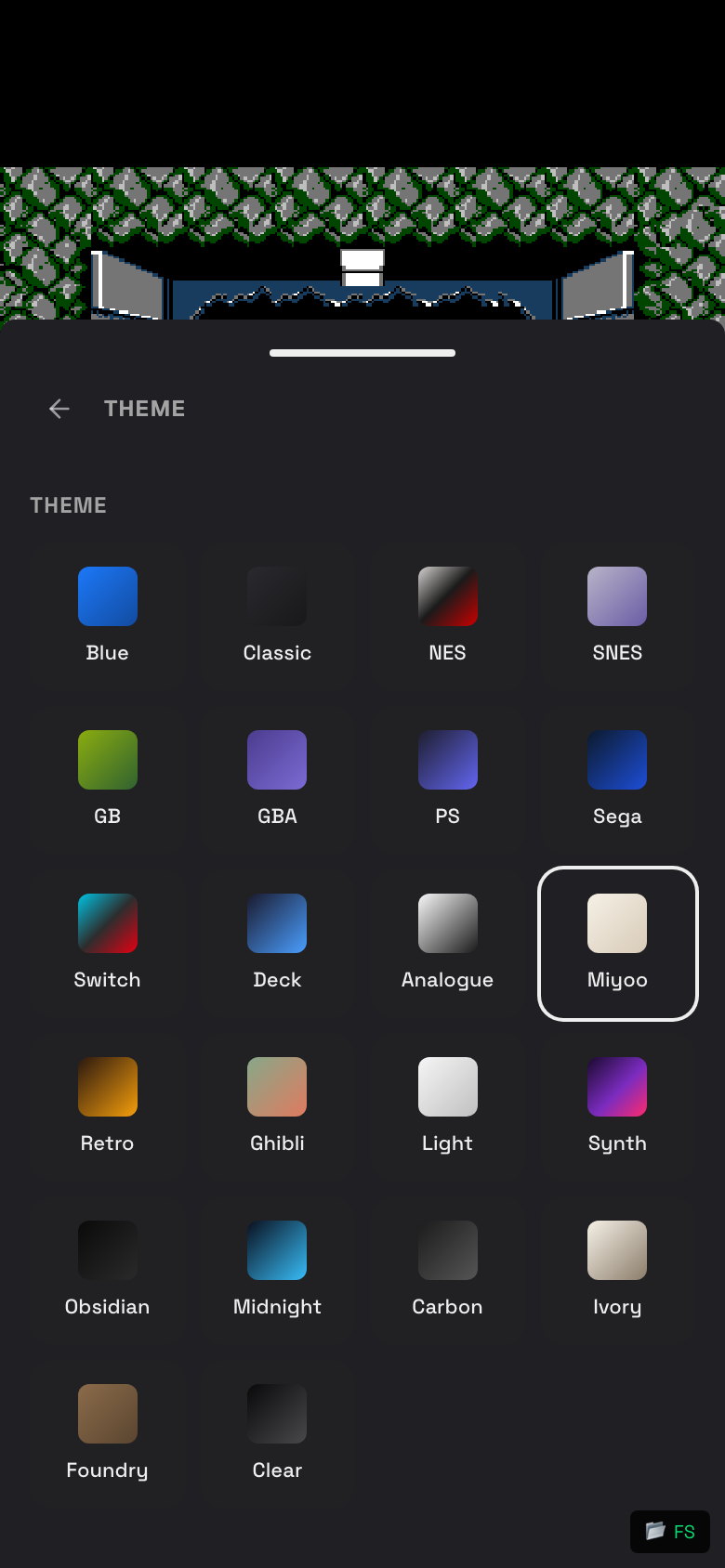 Step 6: Console Theme selection screen