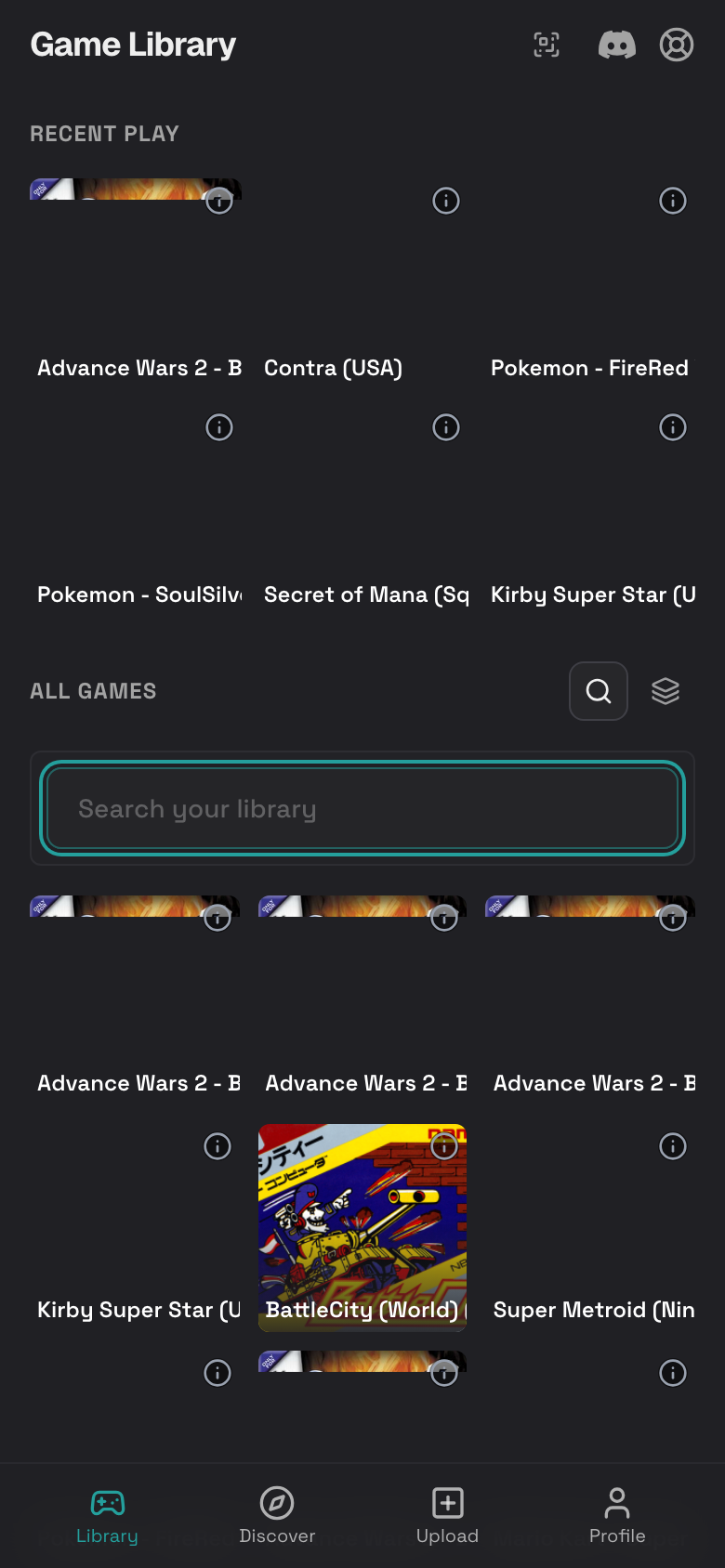 Step 3: Library search field on mobile