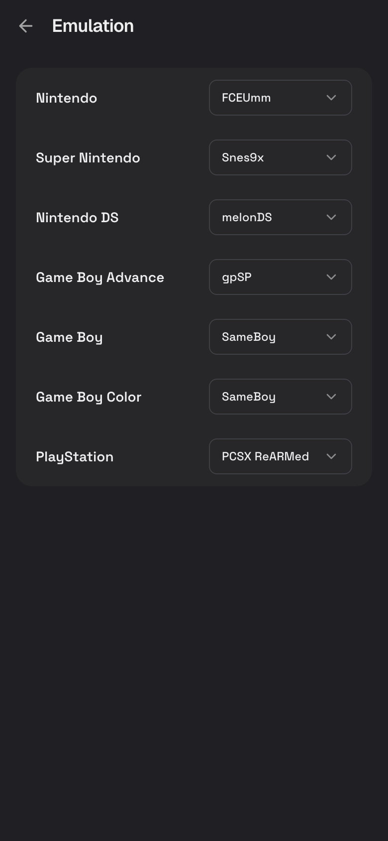 Step 6: Emulation settings