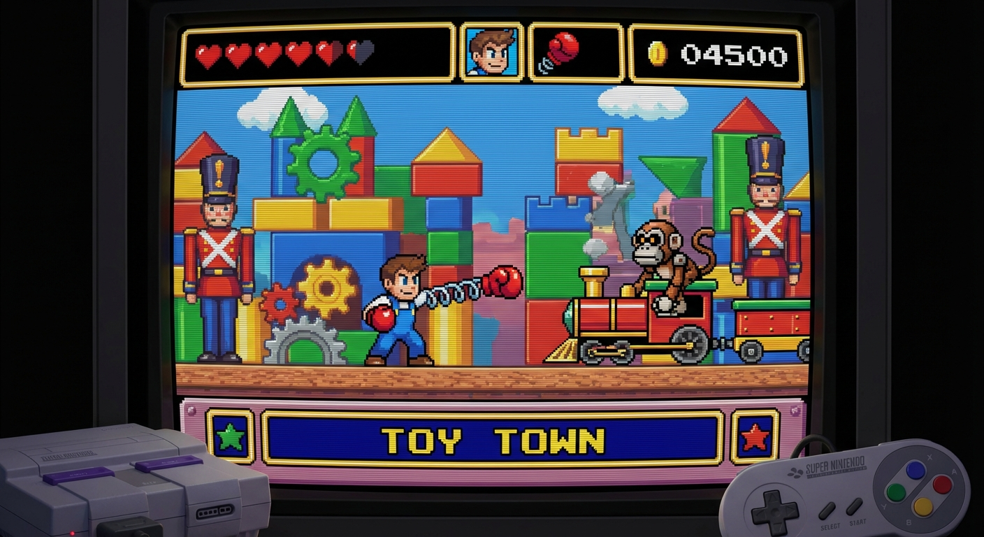 Plok inspired platform action Plok-inspired in-game screenshot style with limb-throw mechanic