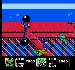 TMNT III Manhattan Project arcade-like NES visuals