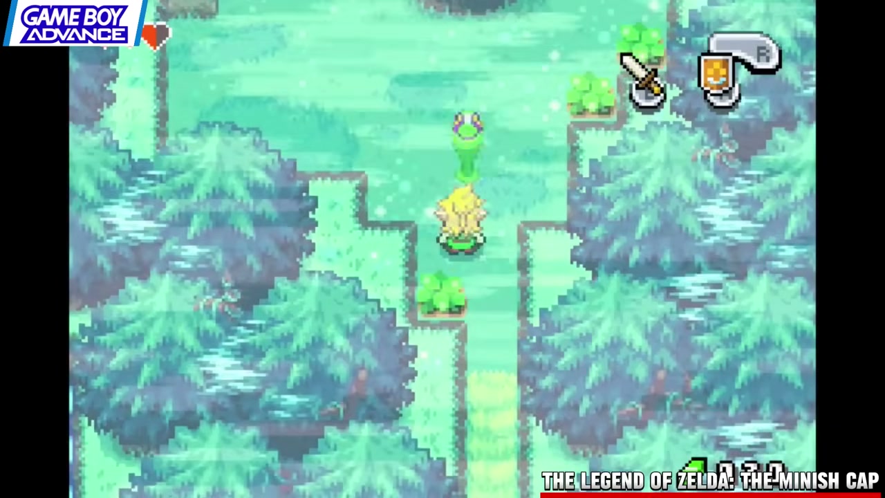 Frame from Renkai Games' GBA retrospective showing The Minish Cap's scale-shifting world design The Minish Cap makes ordinary environments read differently when Link shrinks