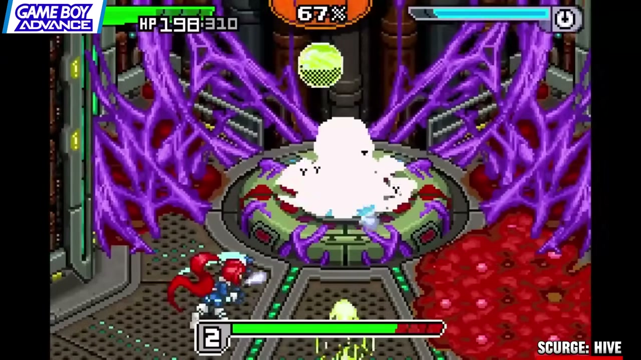 Frame from Renkai Games' GBA retrospective showing Scurge: Hive Scurge: Hive keeps exploration tense with its infection meter and dense isometric rooms