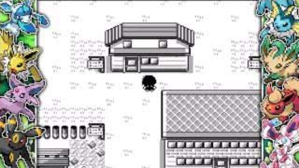 Monochrome building and outdoor area in Pokemon Ghost Grey's haunted Kanto