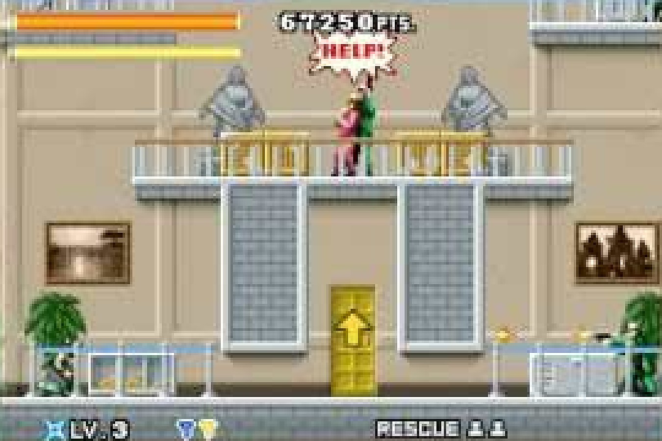 Ninja Five-O combines hostage rescues, fast attacks, and grappling-hook traversal Ninja Five-O hostage rescue and platforming gameplay on Game Boy Advance