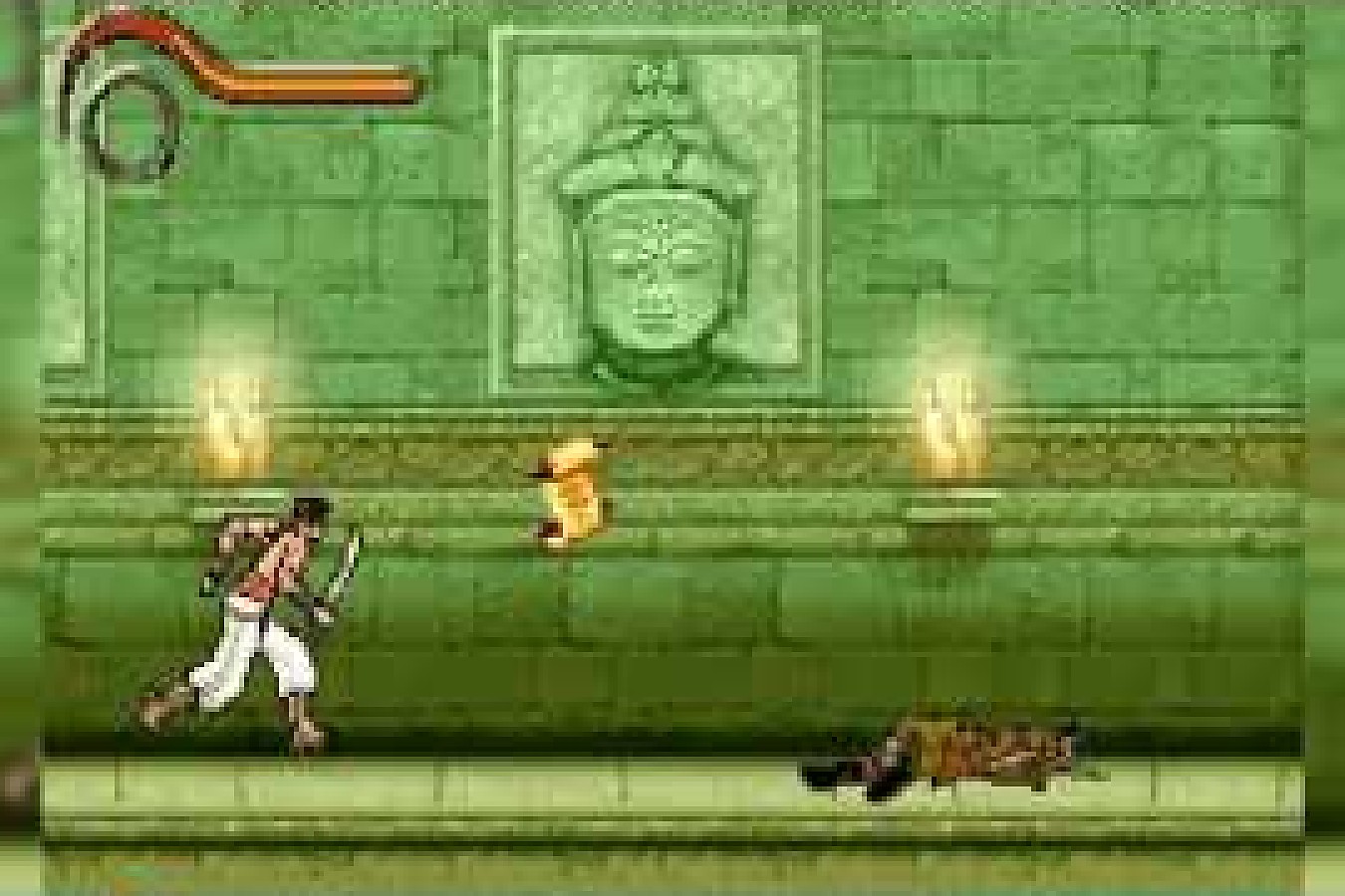 The GBA Sands of Time reinterprets the console adventure as a trap-filled 2D platformer Prince of Persia The Sands of Time side-scrolling GBA gameplay