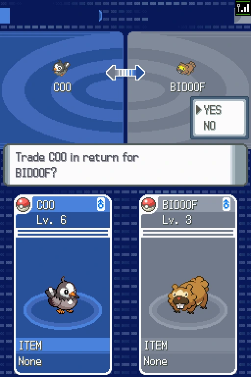 Pearl confirms exchanging Starly for Bidoof