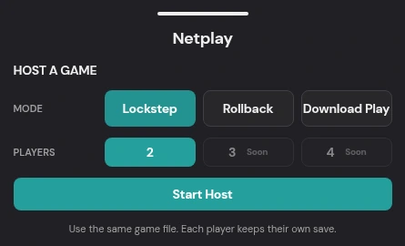Rebit NDS host menu with Lockstep selected