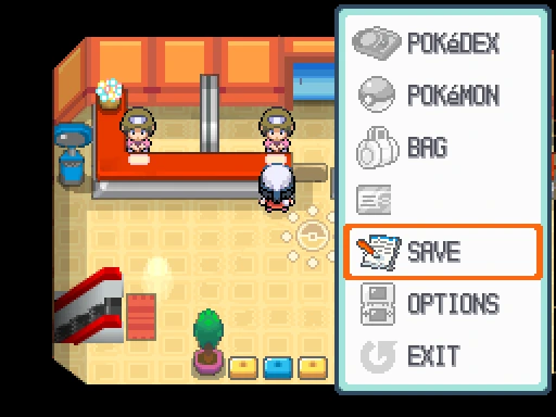 Platinum menu with Save selected