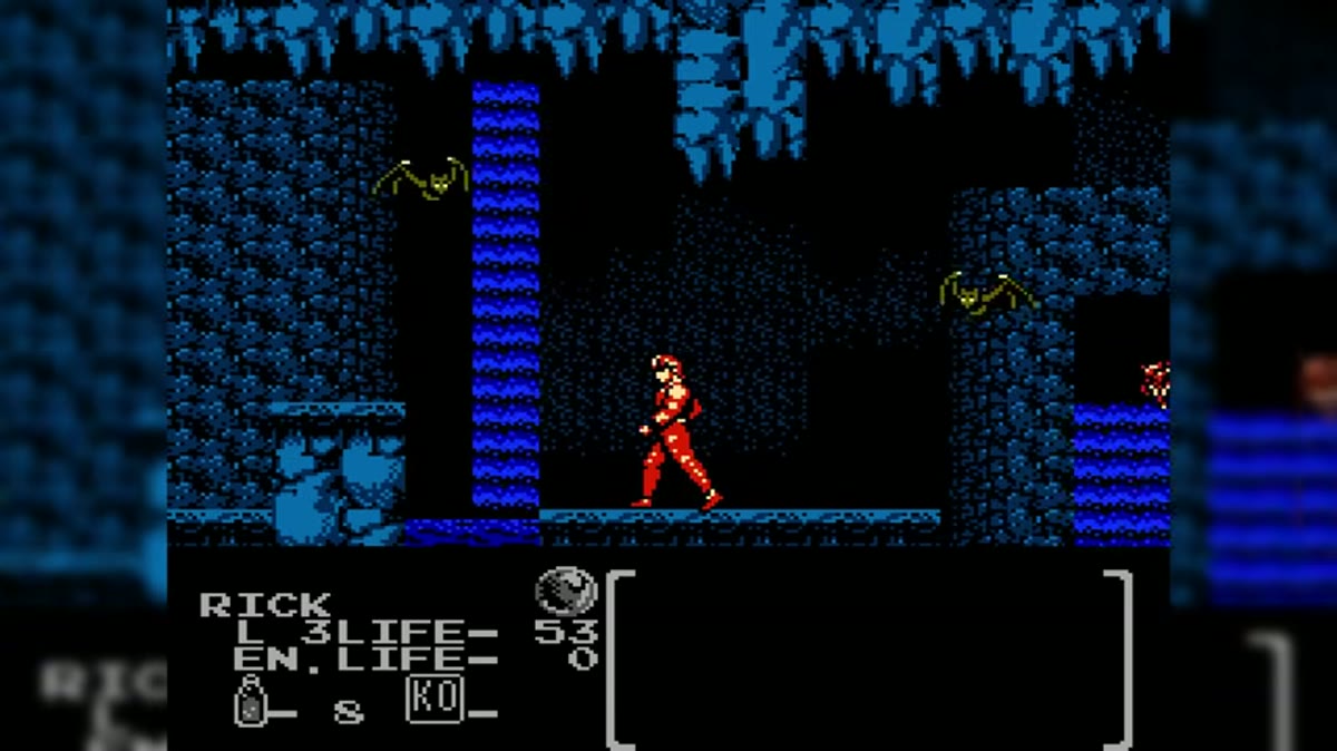Flying Warriors NES cave action screenshot