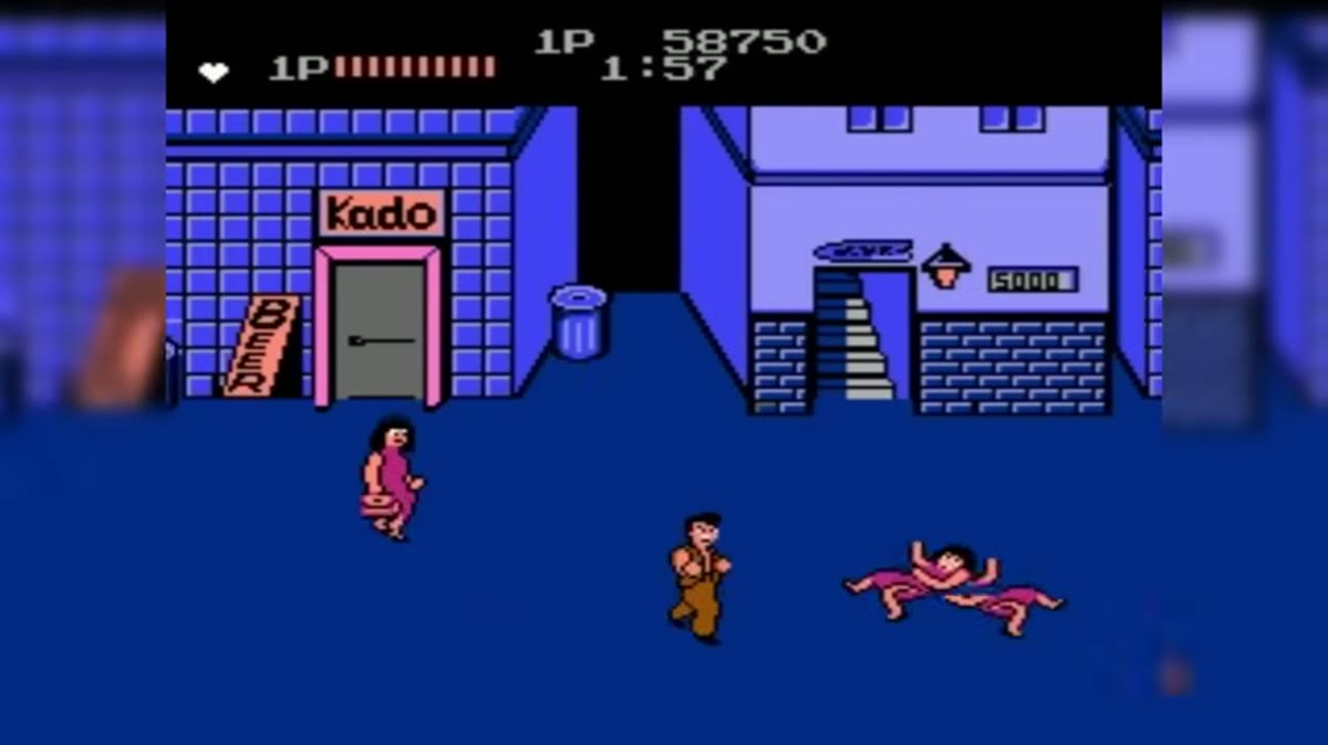 Renegade NES nighttime brawler screenshot