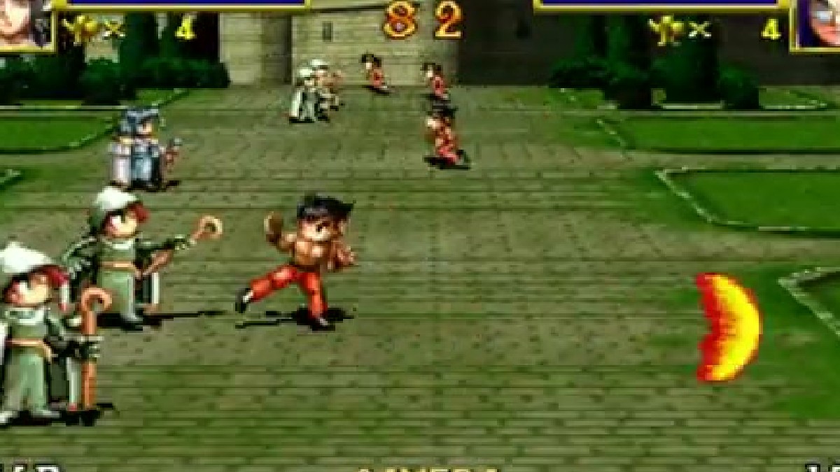 Dragon Force Sega Saturn battlefield screenshot with large 2D armies