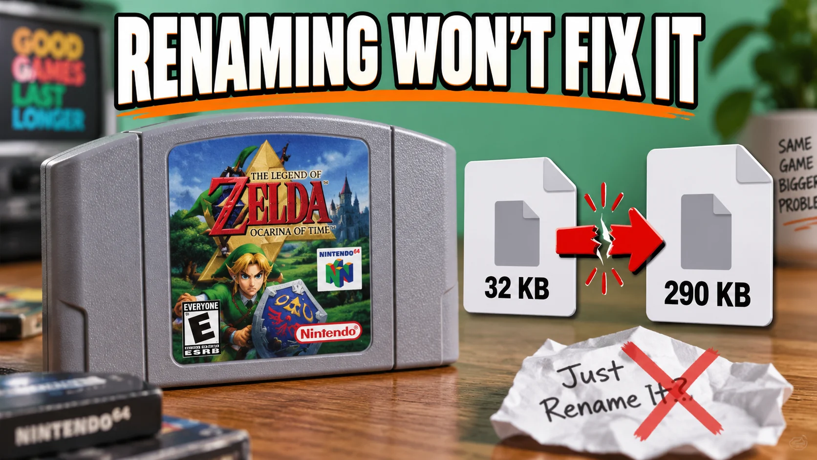 N64 Save Size Mismatch: Why Renaming to .srm Can Fail