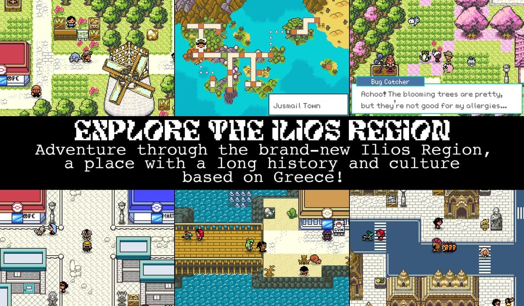 Pokémon Lazarus screenshots — credit: Reddit release post Overworld and battle scenes from Lazarus